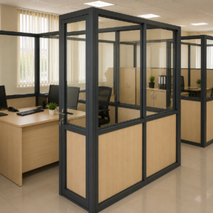 Office Cabin Aluminium Fabrication Glass Work