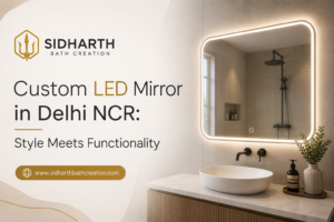 Custom LED Mirror in Delhi NCR with modern LED lighting by Sidharth Bath Creation