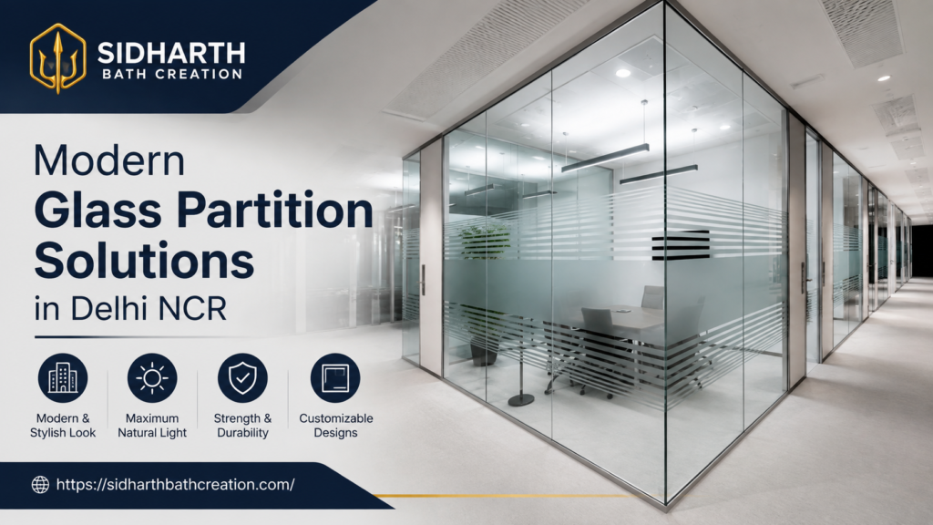 Modern Glass Partition Solutions in Delhi NCR for stylish office interiors